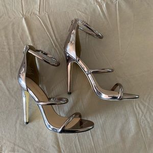 Shoe Dazzle silver heels